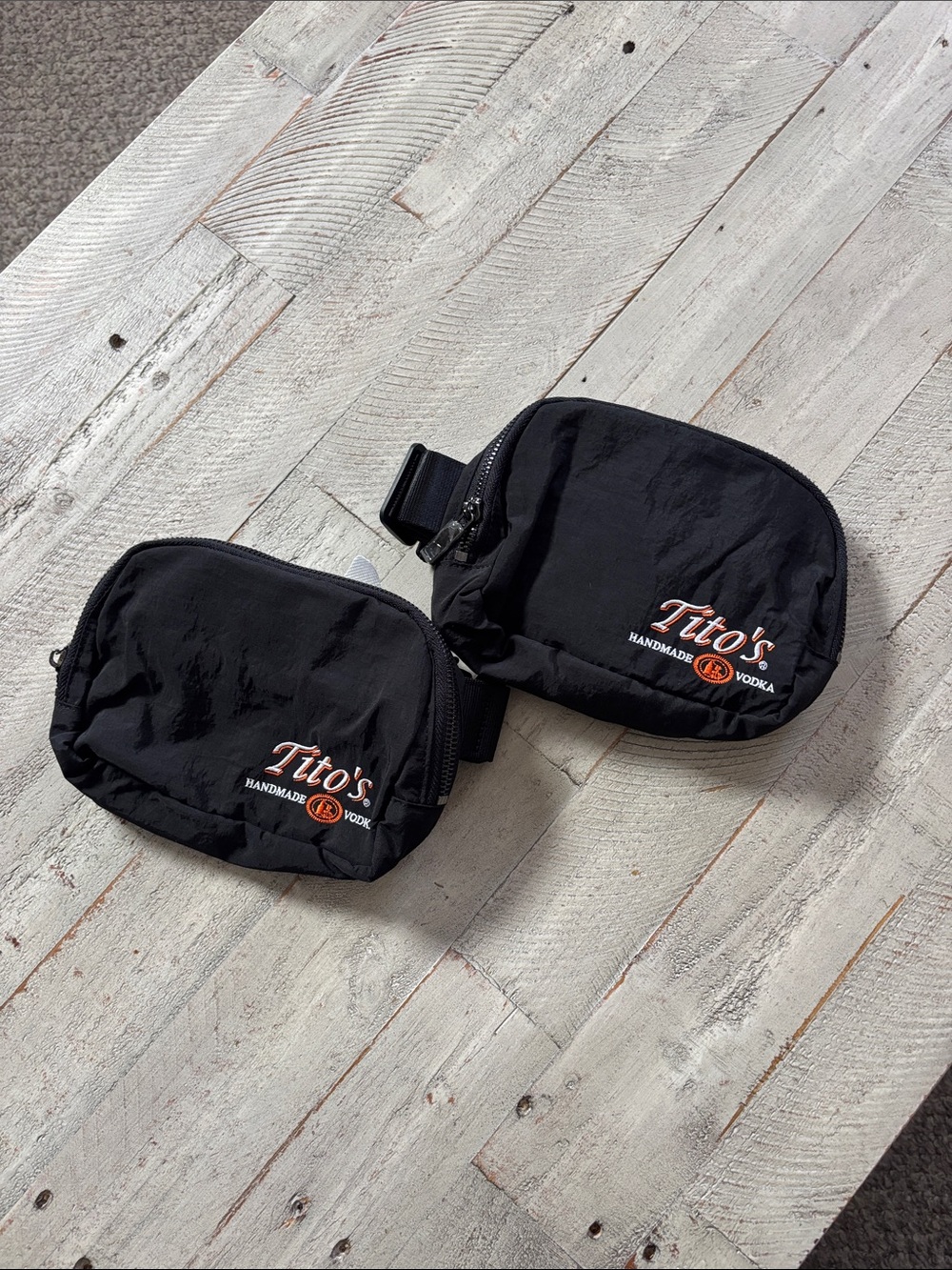 Set Of 2 Tito's Black Branded Waist / Hip Bags